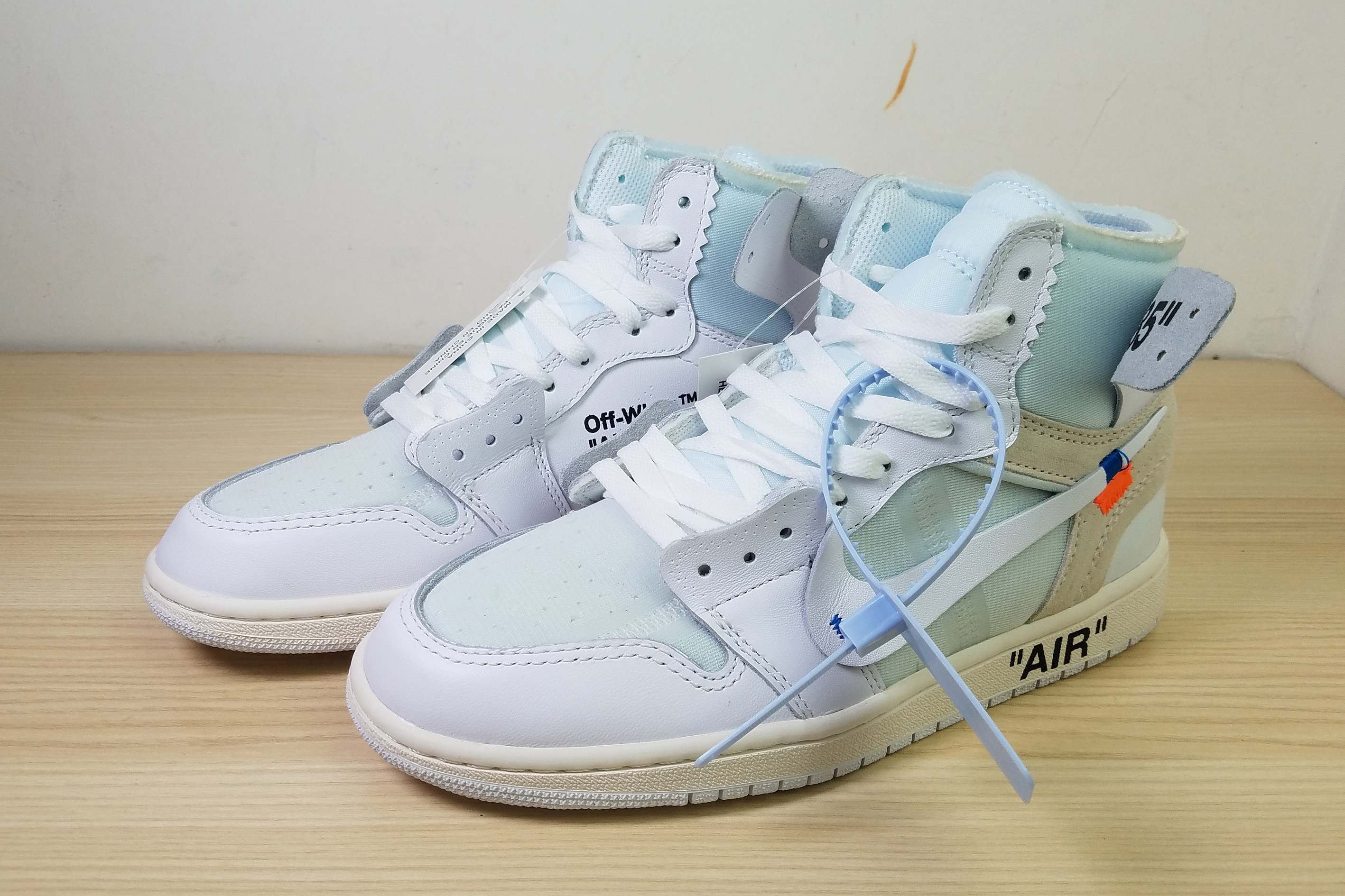 Off-white Air Jordan 1 White Light Blue Shoes - Click Image to Close